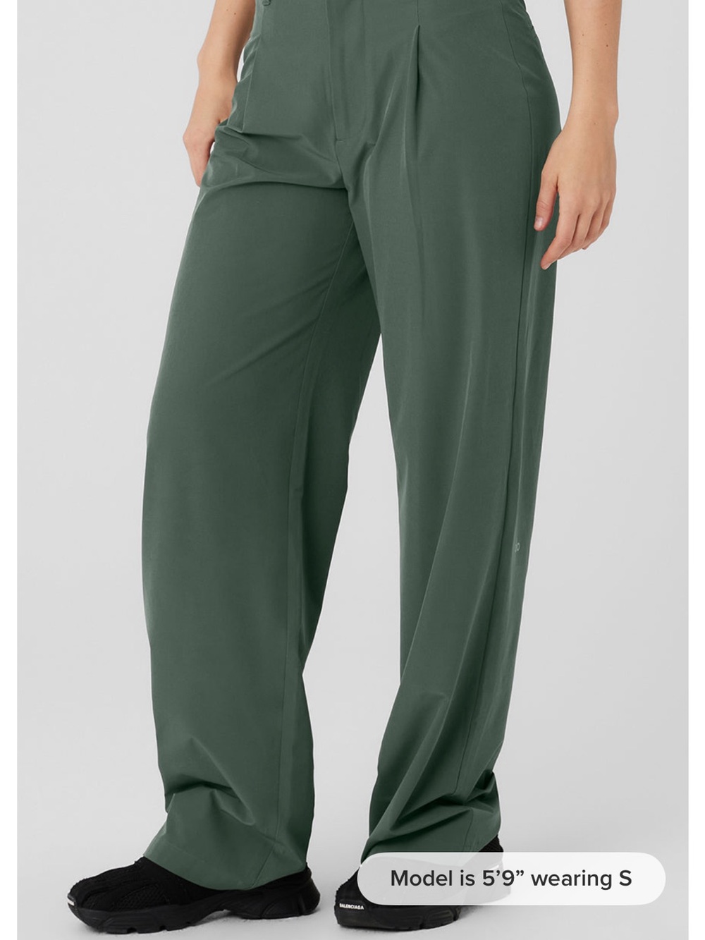 ALO Yoga Black mid rise show down trouser pant long. NEW WITH TAGS